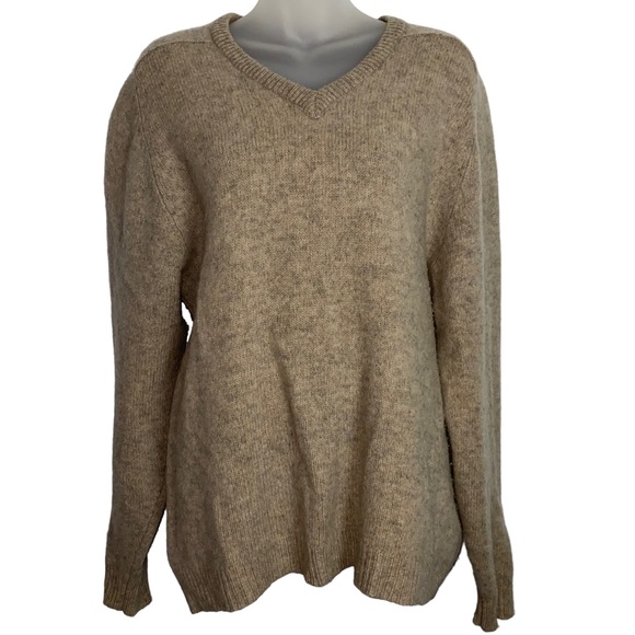 Eddie Bauer Other - Vintage Eddie Bauer 100% wool tan V neck sweater